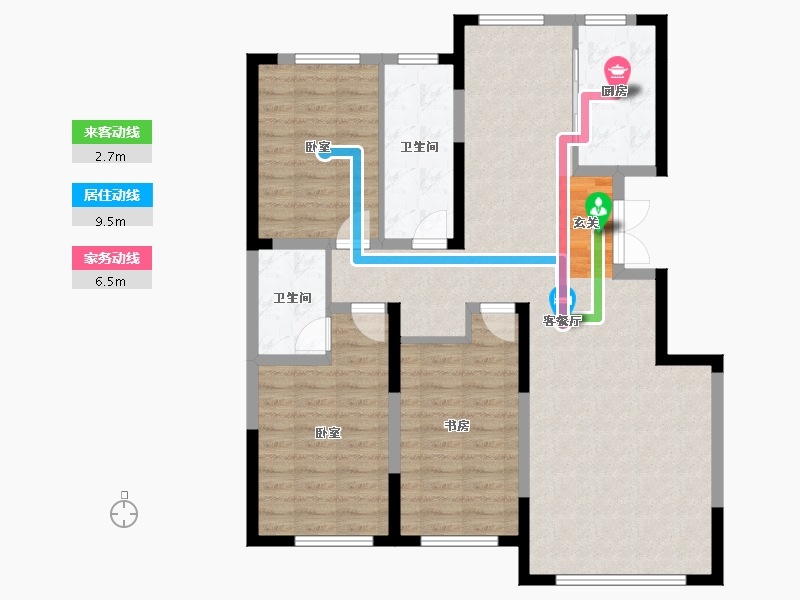 吉林省-长春市-金都小镇学府世家-105.92-户型库-动静线