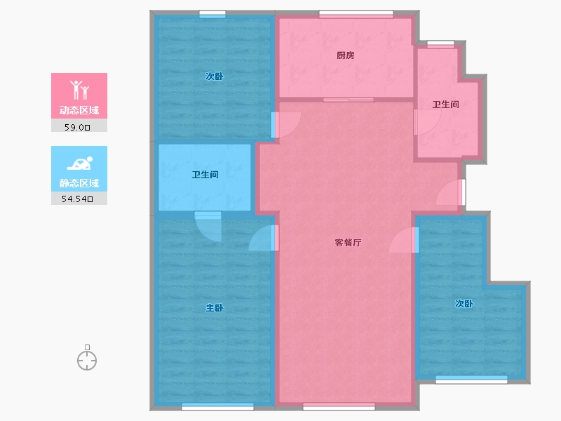 吉林省-长春市-豪邦四季经典荣域-102.79-户型库-动静分区