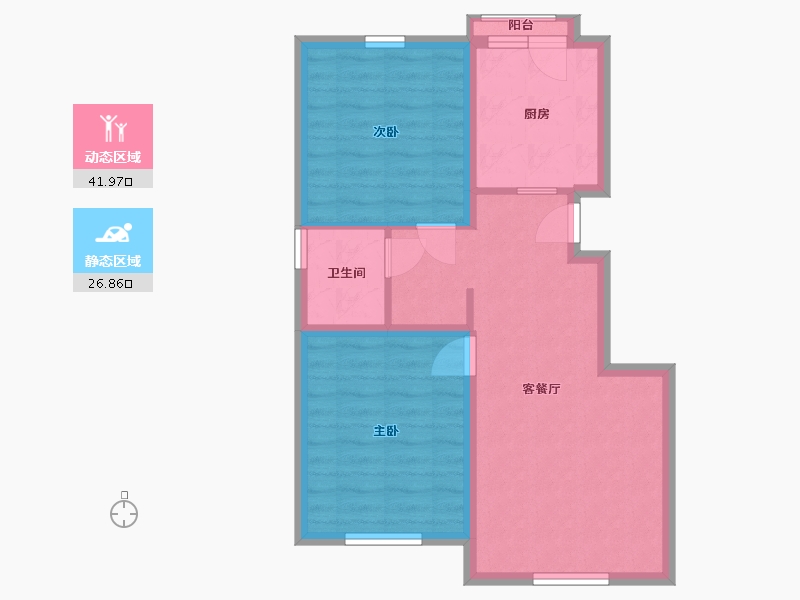 吉林省-长春市-豪邦四季经典荣域-61.27-户型库-动静分区