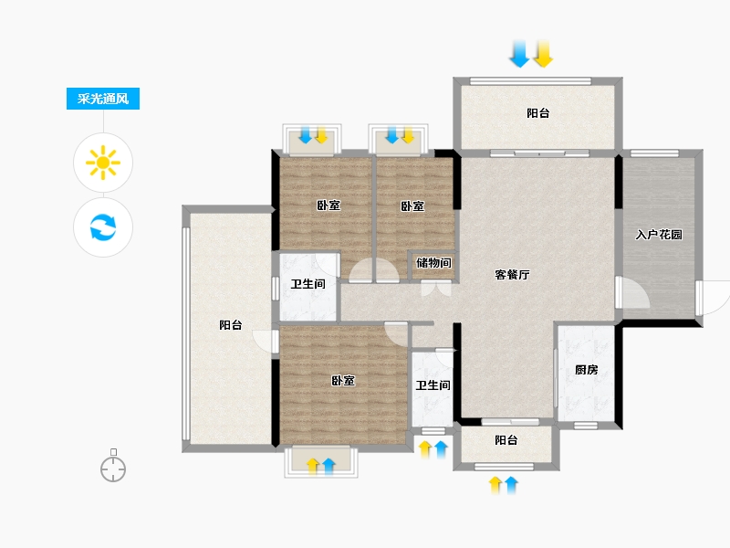 广东省-汕头市-凯顺丽园-150.89-户型库-采光通风