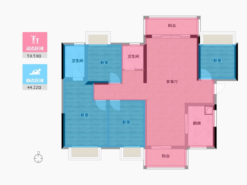 广东省-汕尾市-保利海德公馆-91.84-户型库-动静分区