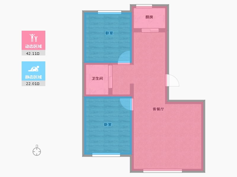 吉林省-长春市-吉盛碧海华庭·滟澜山-56.74-户型库-动静分区