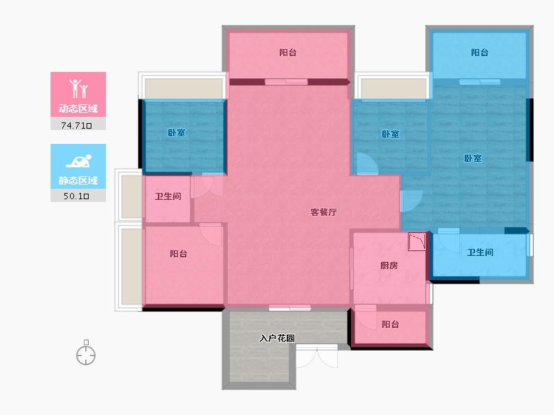 广东省-深圳市-深圳东星河丹堤-121.22-户型库-动静分区