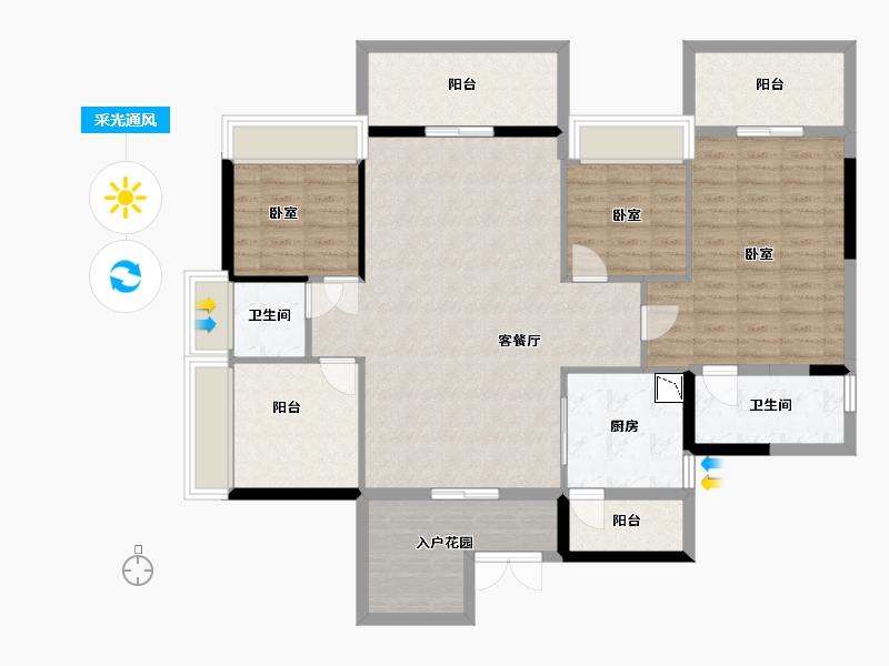 广东省-深圳市-深圳东星河丹堤-121.22-户型库-采光通风