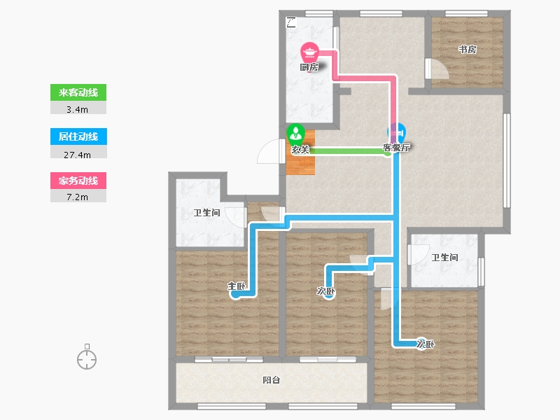 山东省-泰安市-绿景新天地-136.84-户型库-动静线