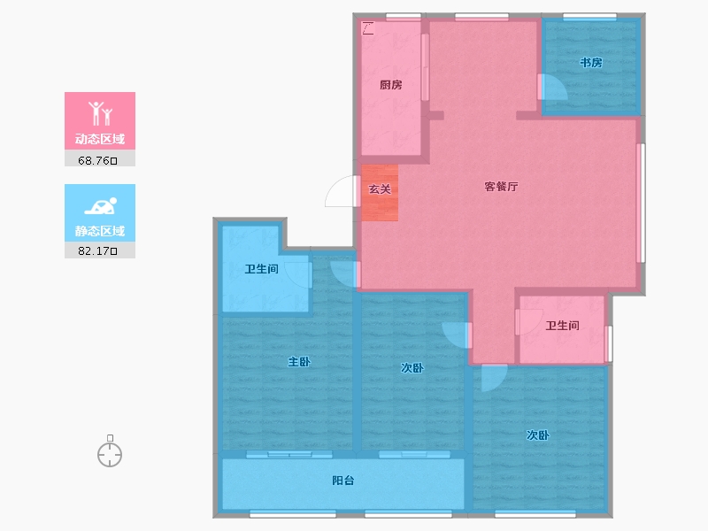 山东省-泰安市-绿景新天地-136.84-户型库-动静分区