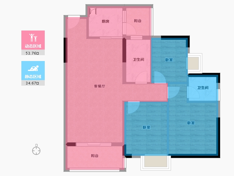 广东省-惠州市-海伦堡海伦虹-79.05-户型库-动静分区