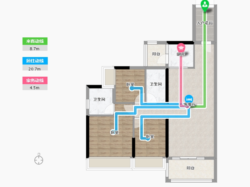 广东省-湛江市-嘉豪城市花园-82.85-户型库-动静线