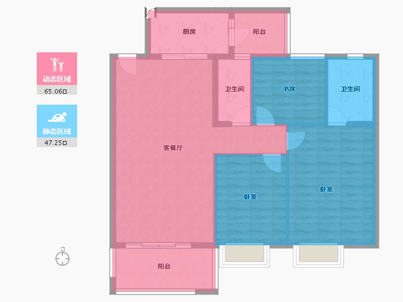 广东省-江门市-新会玉圭园-102.16-户型库-动静分区