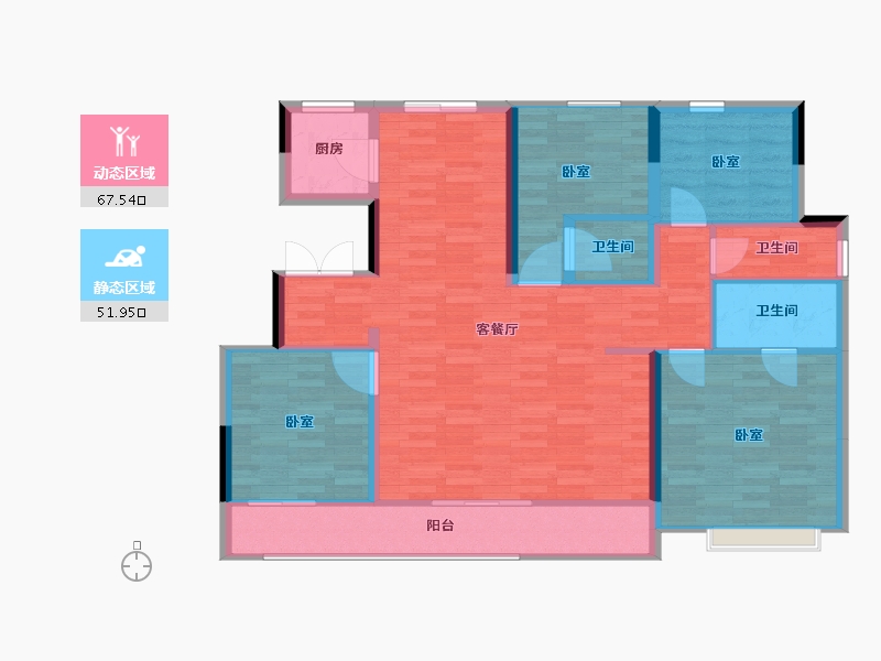 河南省-郑州市-美林上苑-109.07-户型库-动静分区