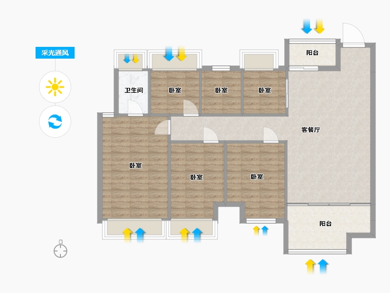 湖南省-常德市-旭辉国际新城-109.55-户型库-采光通风