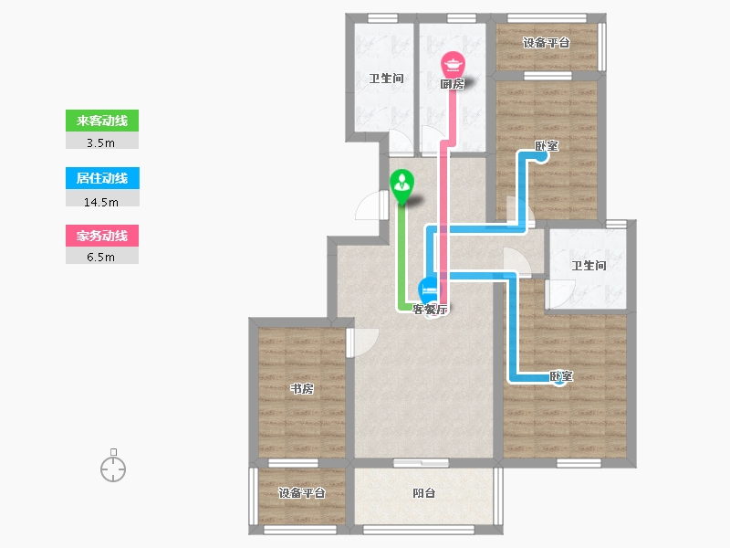 浙江省-衢州市-安厦阳光名都-94.28-户型库-动静线