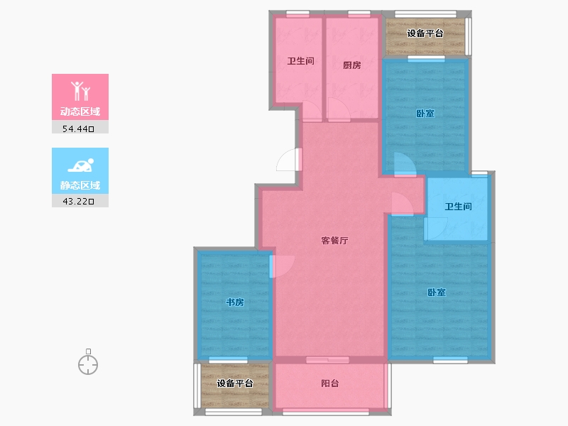 浙江省-衢州市-安厦阳光名都-94.28-户型库-动静分区