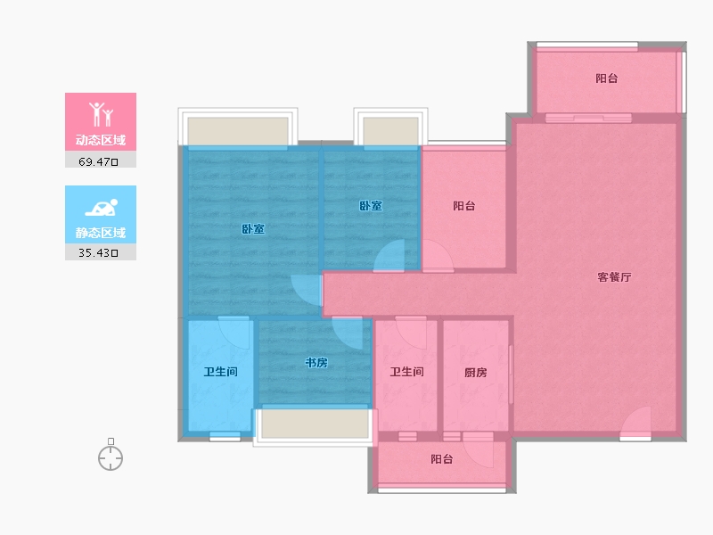 广东省-江门市-博富南湖壹號-94.82-户型库-动静分区