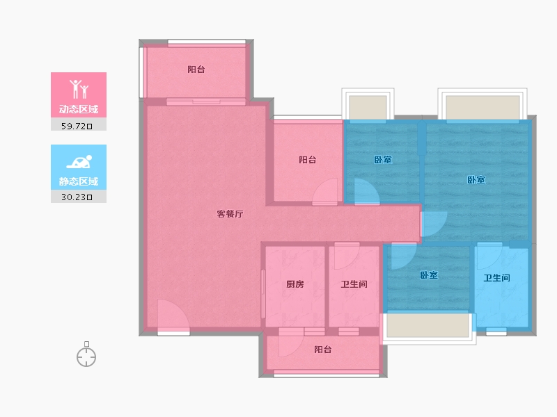 广东省-江门市-博富南湖壹號-80.41-户型库-动静分区