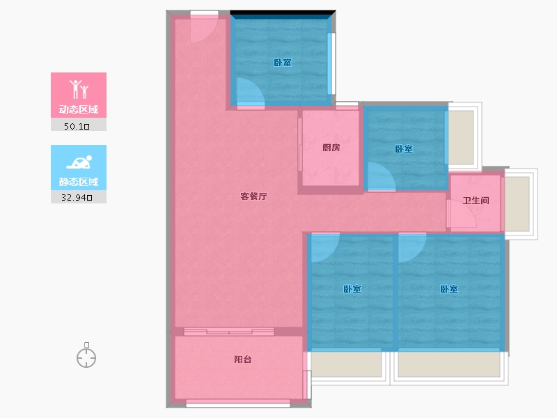 广东省-湛江市-铭鹏紫荆府-74.00-户型库-动静分区