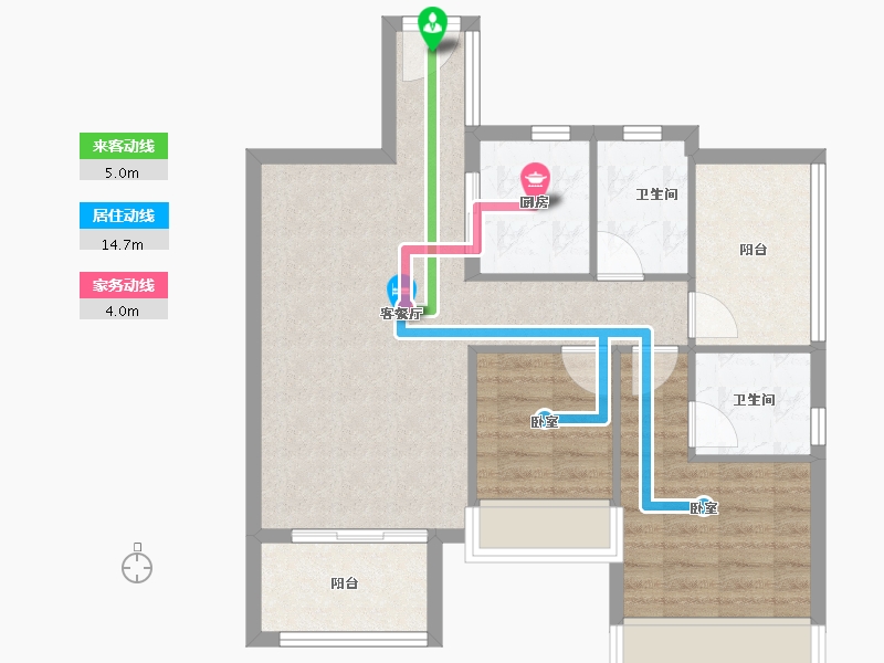 广东省-江门市-博富南湖壹號-71.38-户型库-动静线