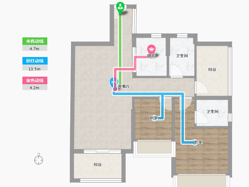 广东省-江门市-博富南湖壹號-70.98-户型库-动静线