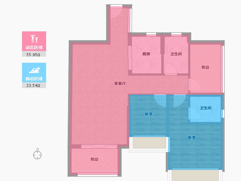 广东省-江门市-博富南湖壹號-70.98-户型库-动静分区