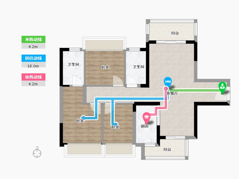 广东省-梅州市-奥园敏捷锦绣银湾-81.98-户型库-动静线