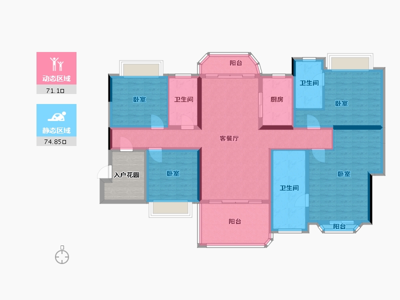 广东省-汕尾市-海丰星河湾-136.51-户型库-动静分区