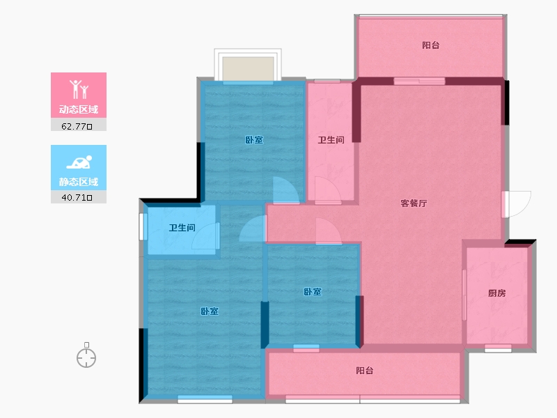 广东省-惠州市-侨康名轩-93.00-户型库-动静分区