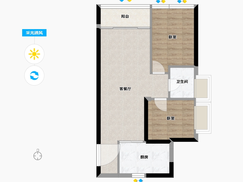 广东省-深圳市-特区建发乐府广场-56.21-户型库-采光通风