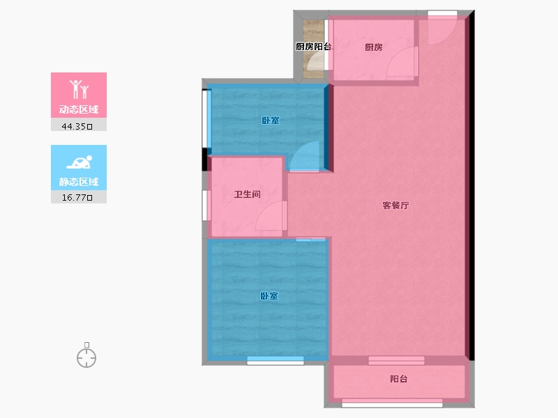 陕西省-西安市-西安深国投中心-55.86-户型库-动静分区