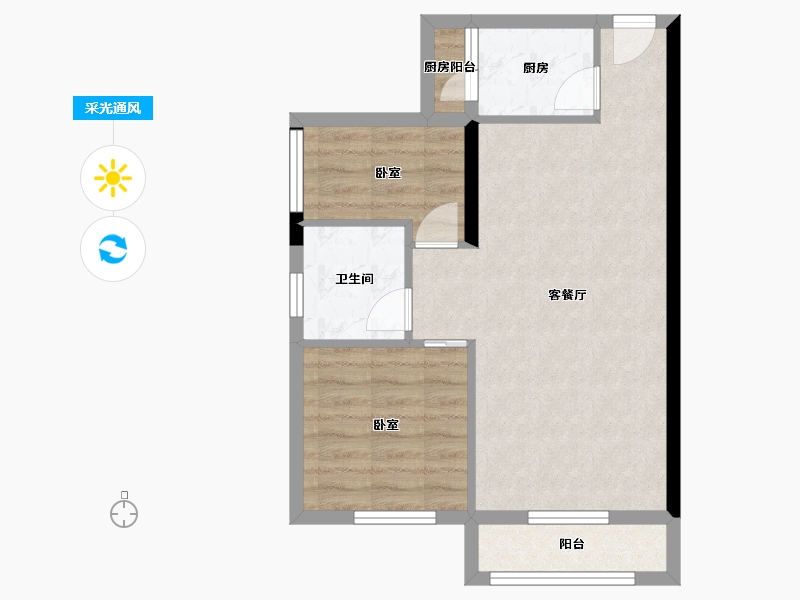 陕西省-西安市-西安深国投中心-55.86-户型库-采光通风