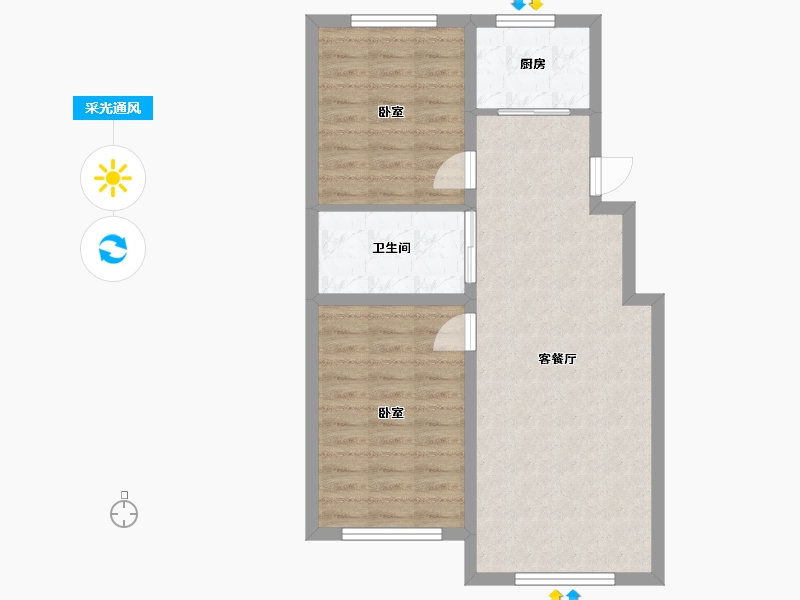 吉林省-通化市-东正奥园二期香林郡-67.18-户型库-采光通风