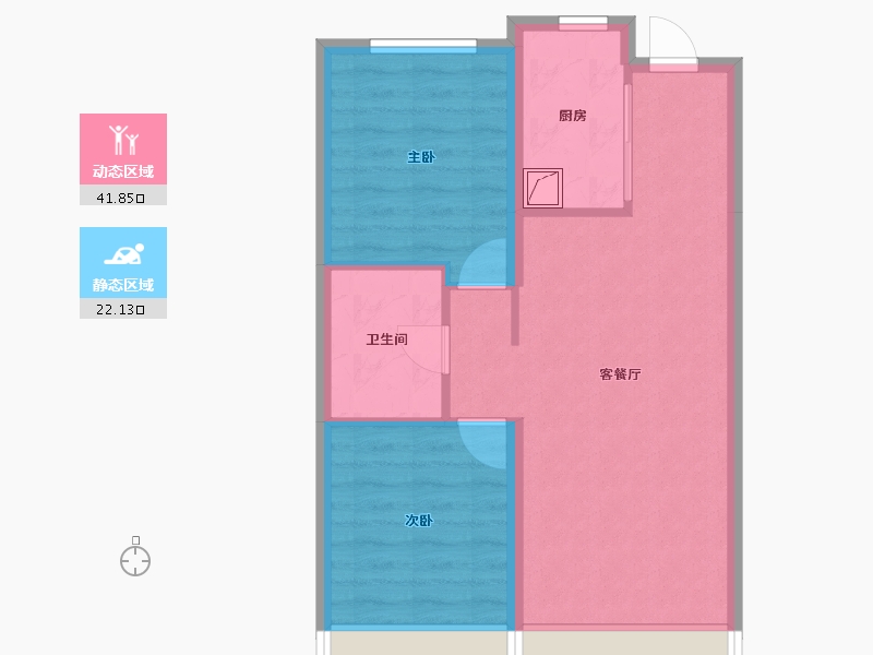 吉林省-长春市-金地江山風華-57.07-户型库-动静分区