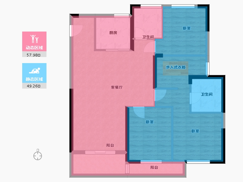 湖北省-武汉市-金茂华发武汉国际社区-96.00-户型库-动静分区