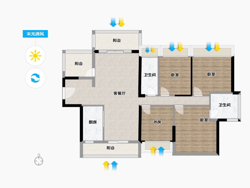 广东省-湛江市-裕达豪庭-121.26-户型库-采光通风