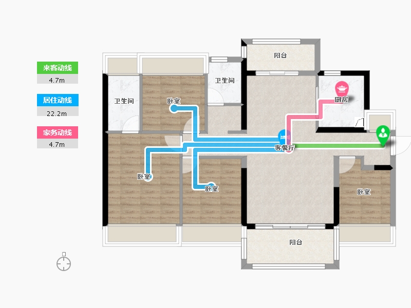 广东省-河源市-河源美的城-99.85-户型库-动静线