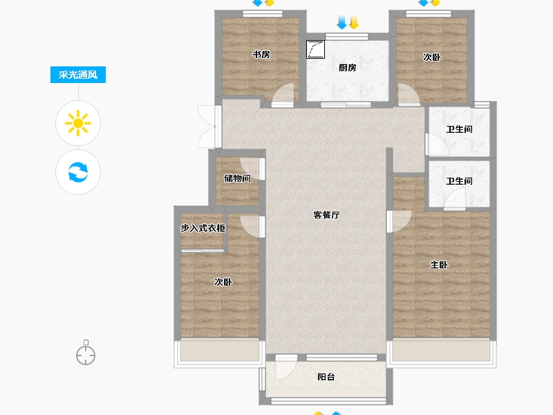 吉林省-长春市-金地江山風華-109.25-户型库-采光通风