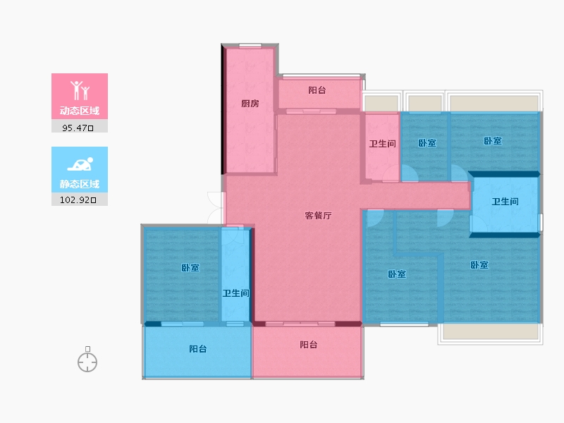 广东省-湛江市-碧桂园三期.盛世名门-180.77-户型库-动静分区