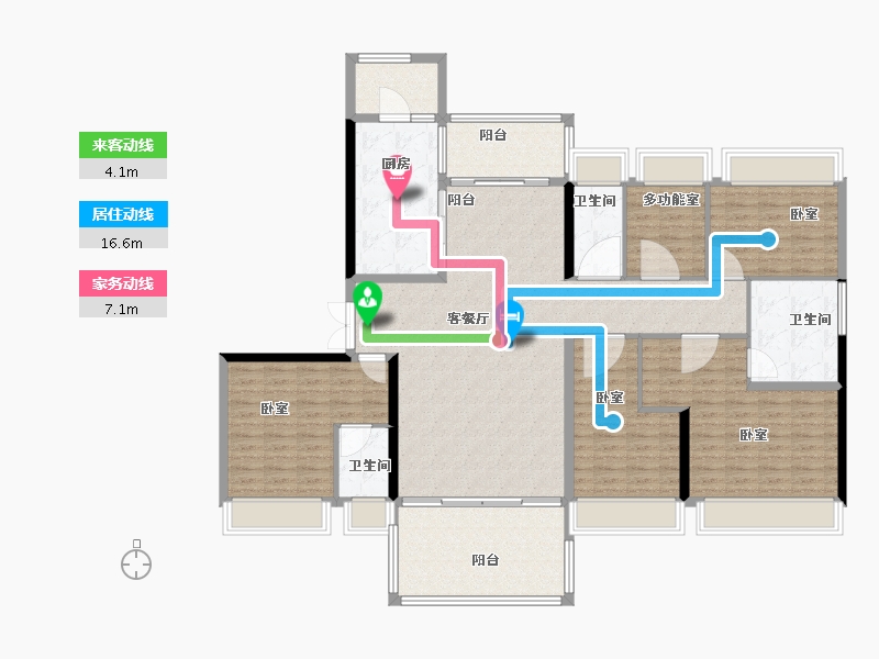 广东省-湛江市-碧桂园三期.盛世名门-165.00-户型库-动静线