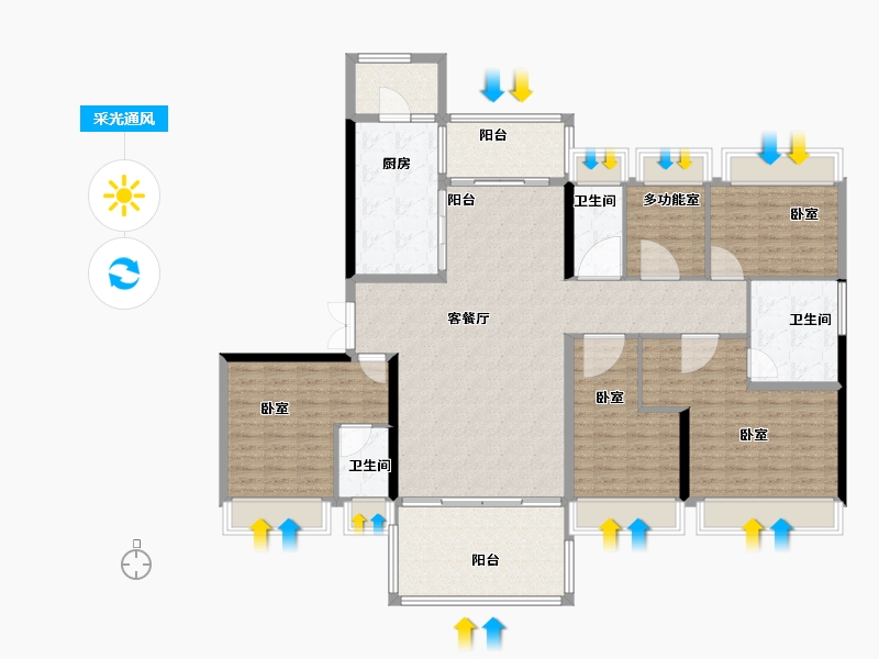 广东省-湛江市-碧桂园三期.盛世名门-165.00-户型库-采光通风