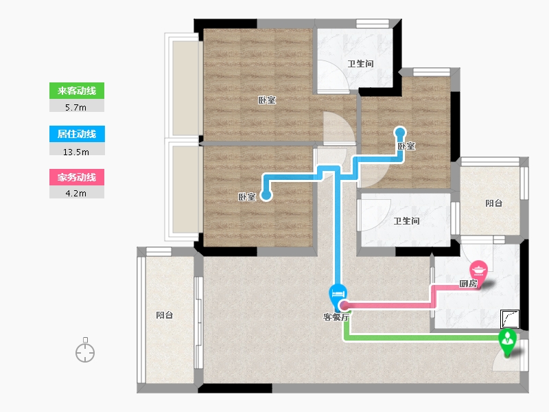 广东省-梅州市-奥园敏捷锦绣银湾-80.00-户型库-动静线