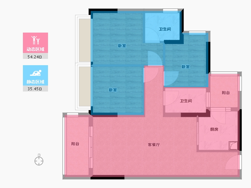 广东省-梅州市-奥园敏捷锦绣银湾-80.00-户型库-动静分区