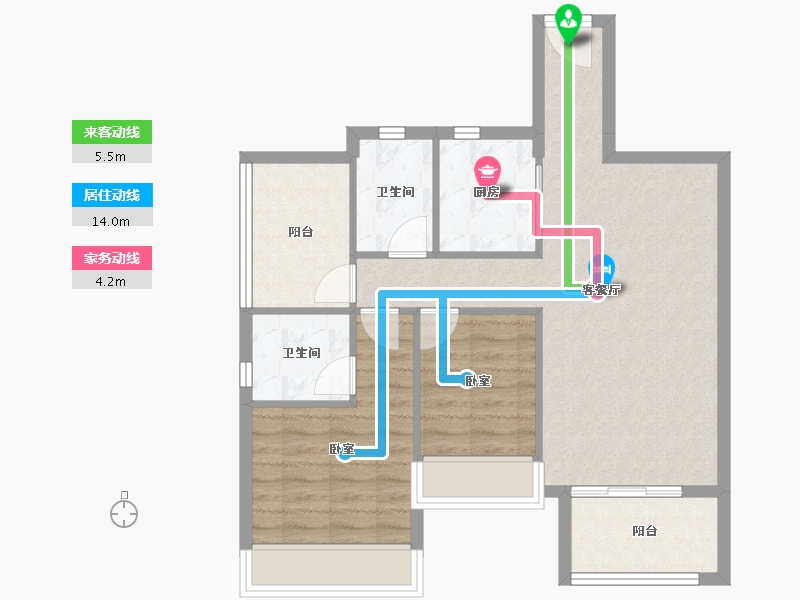 广东省-江门市-博富南湖壹號-73.61-户型库-动静线