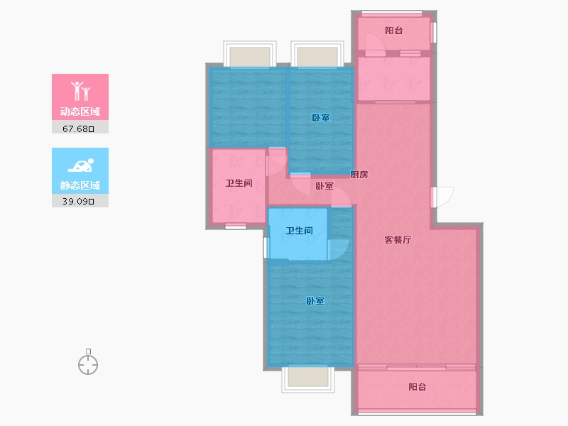 湖南省-衡阳市-恒昇中央公园-96.90-户型库-动静分区