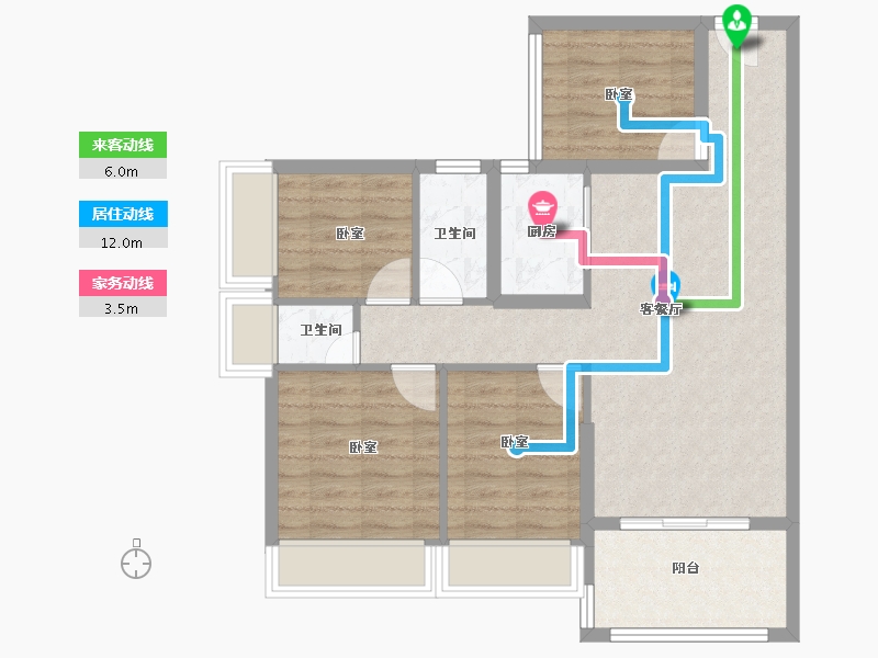 广东省-湛江市-铭鹏紫荆府-78.00-户型库-动静线