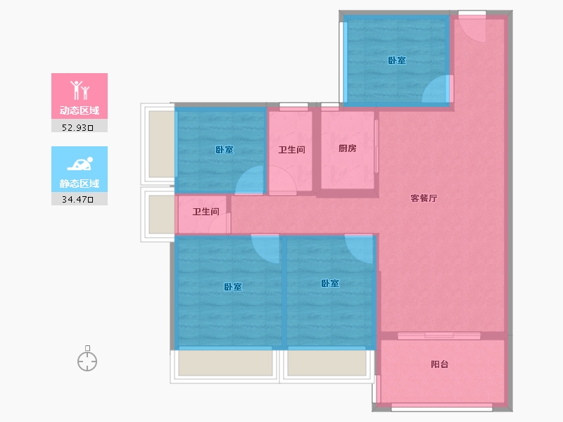 广东省-湛江市-铭鹏紫荆府-78.00-户型库-动静分区