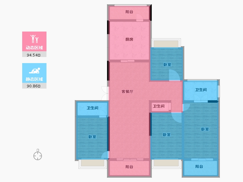 广东省-汕尾市-海丰星河湾-167.02-户型库-动静分区