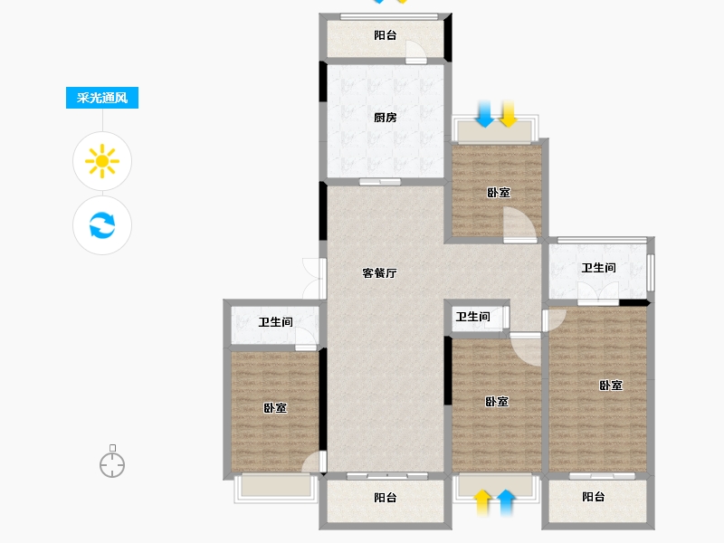 广东省-汕尾市-海丰星河湾-167.02-户型库-采光通风