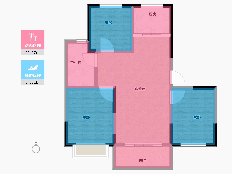 山东省-威海市-威高七彩城春风里-80.00-户型库-动静分区