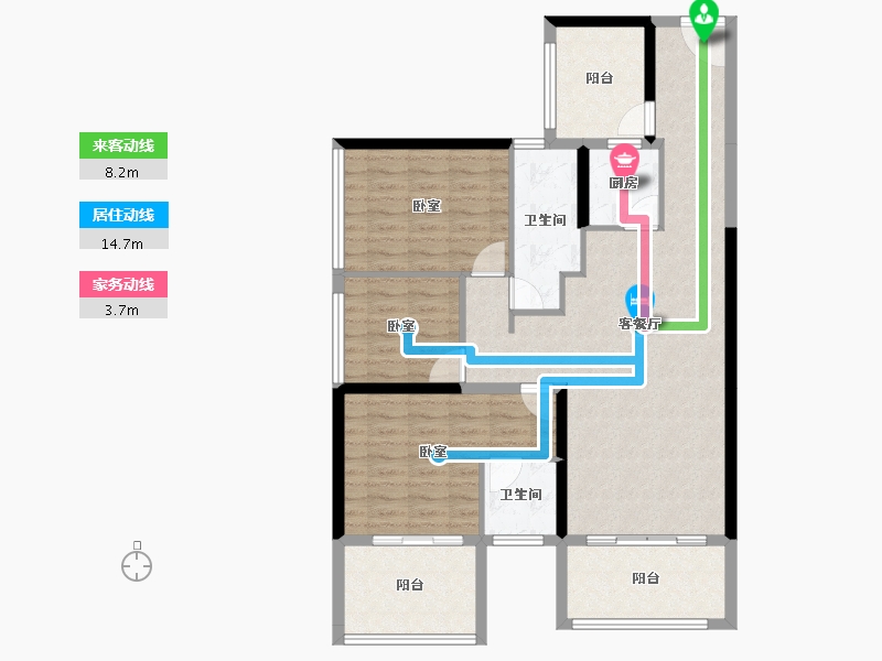 广东省-汕头市-天合名門豪庭南区-103.94-户型库-动静线