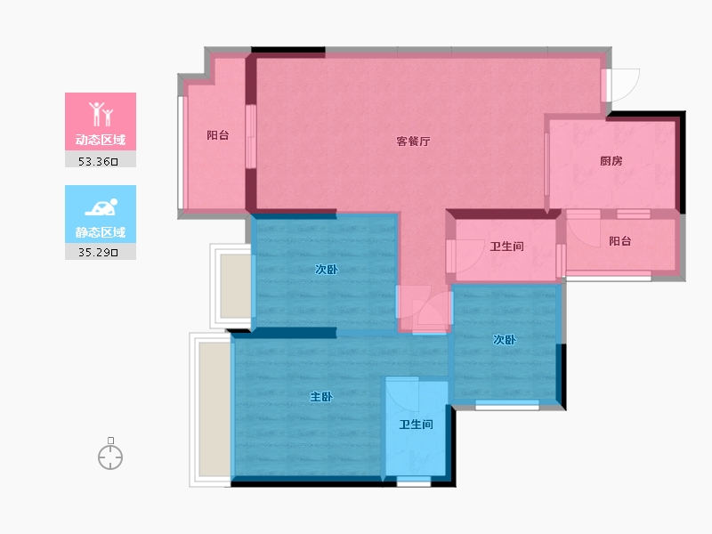 广东省-惠州市-海伦悦山居-78.86-户型库-动静分区