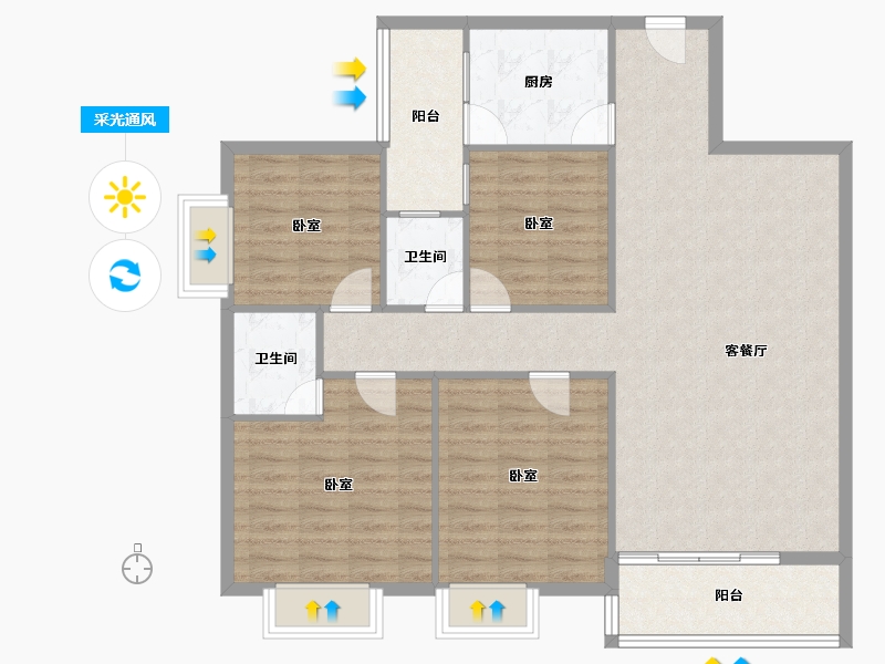 广东省-河源市-育茗.龙福家园-110.89-户型库-采光通风